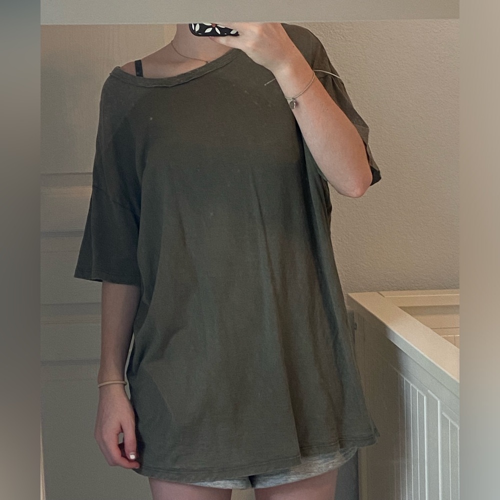Aerie Green Relaxed Short Sleeve T-Shirt